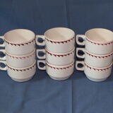 9 cups vintage Café Mars - stencil décor