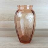 Peach pink glass vase