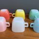 Set of 6 colorful glases / cups by Opale 1960s