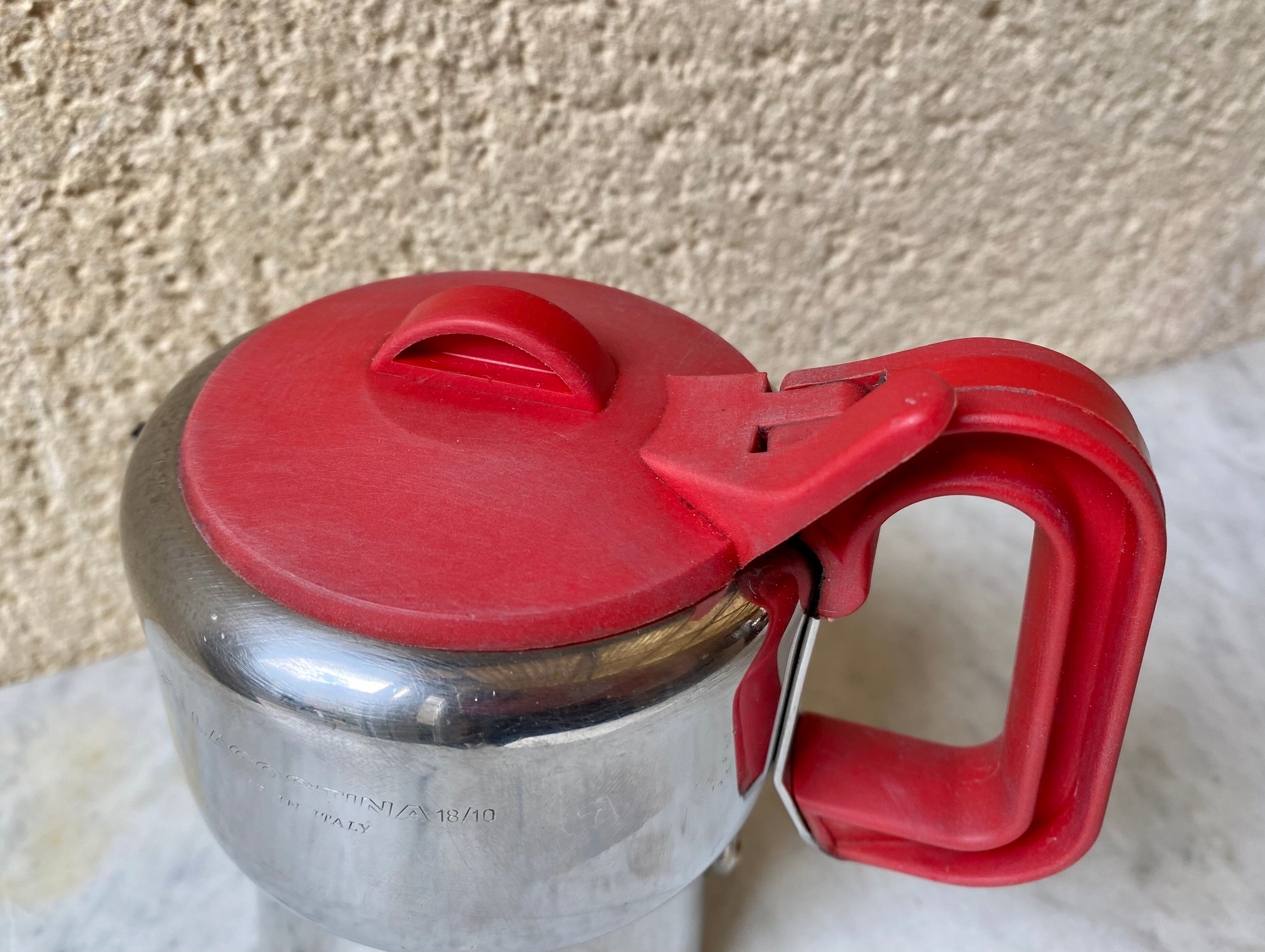 Italian coffee maker 3 cups lagostina vintage 60s design streamline stainless steel 18/10