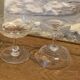 6 art deco champagne glasses with floral frieze