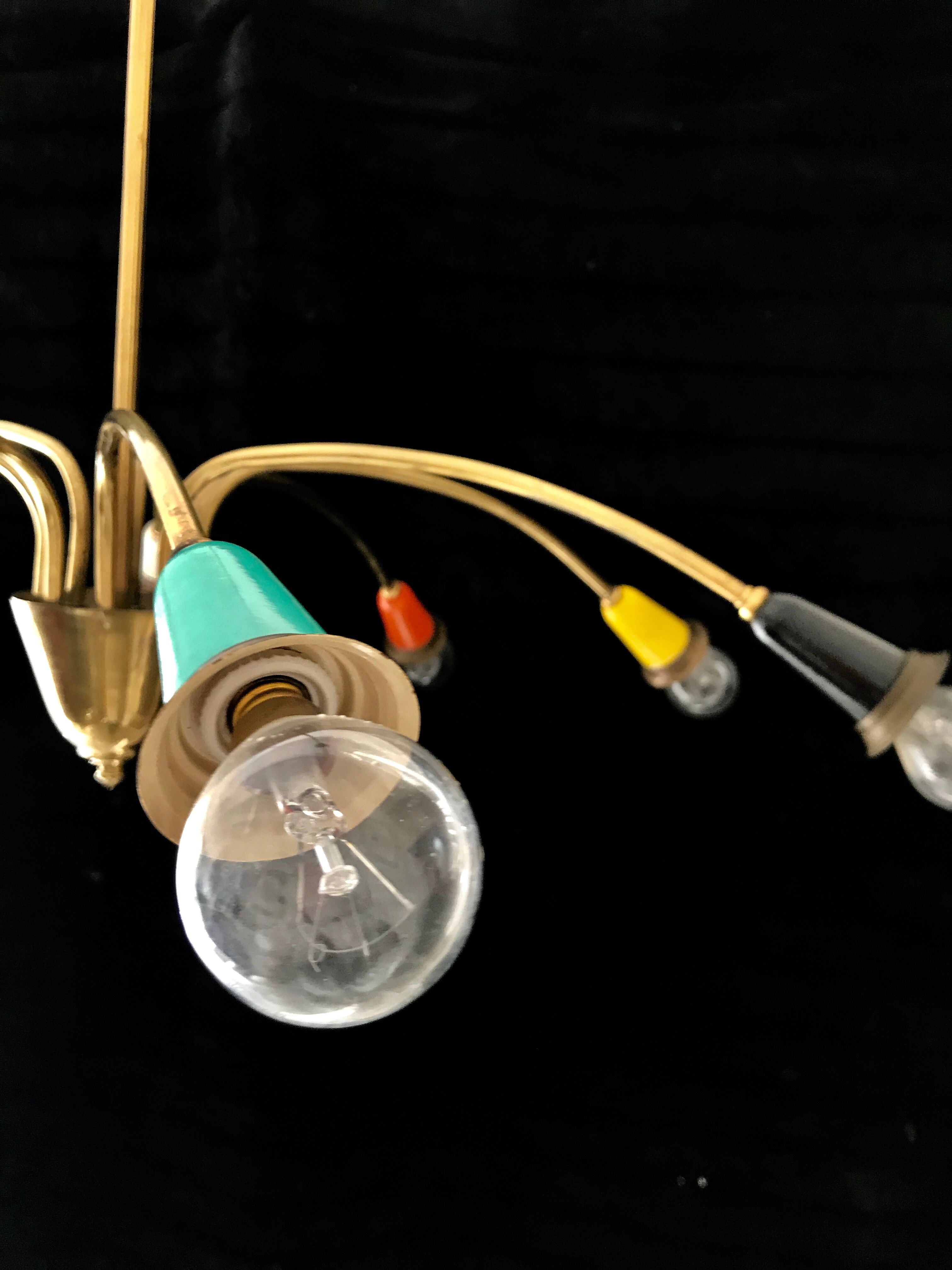Multicolored Space Age chandelier 1950