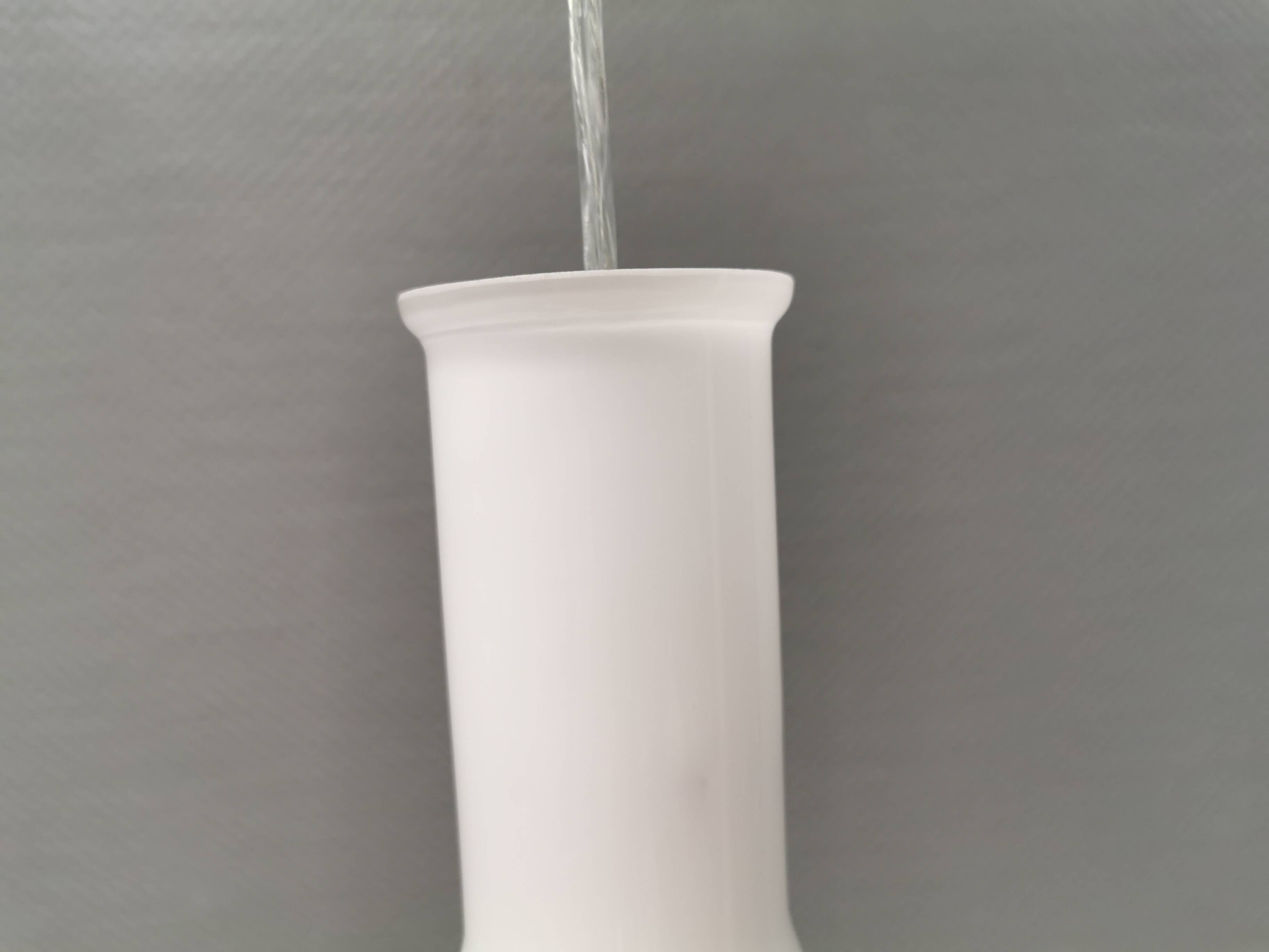 Hanging lamp in milky white glass