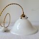 Suspension cloche en opaline blanche