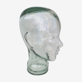 Glass head, vintage- marotte