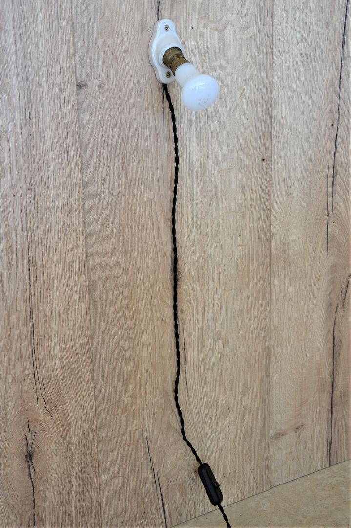 Oval porcelain hook to plug into socket