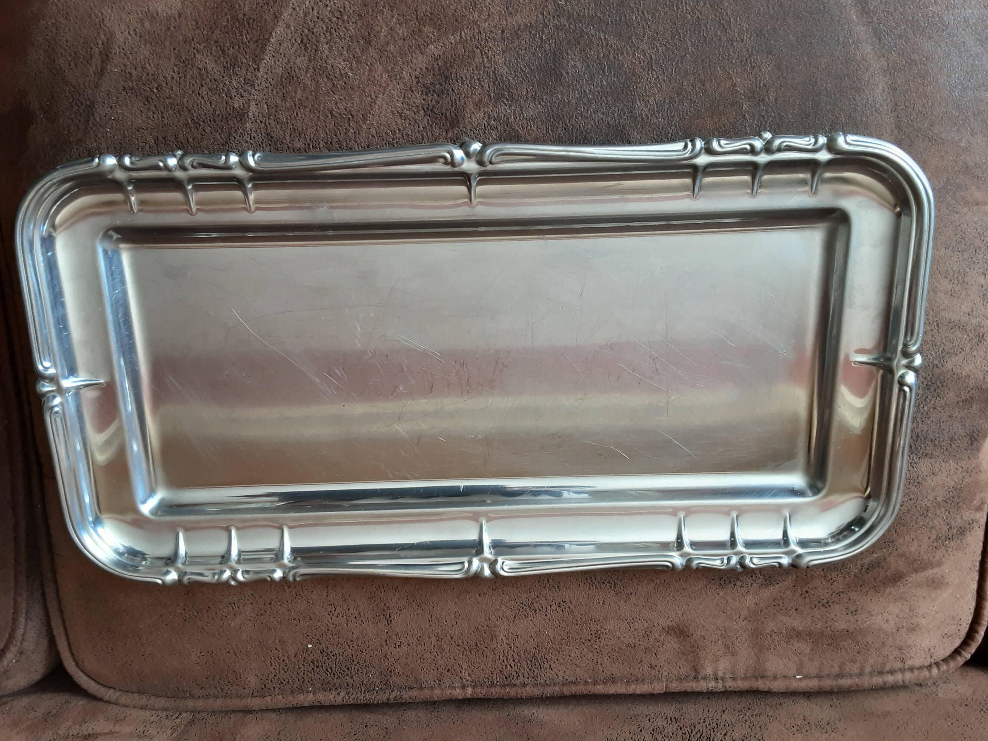 Silver-colored metal tray