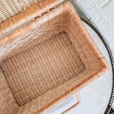 Large vintage woven wicker basket