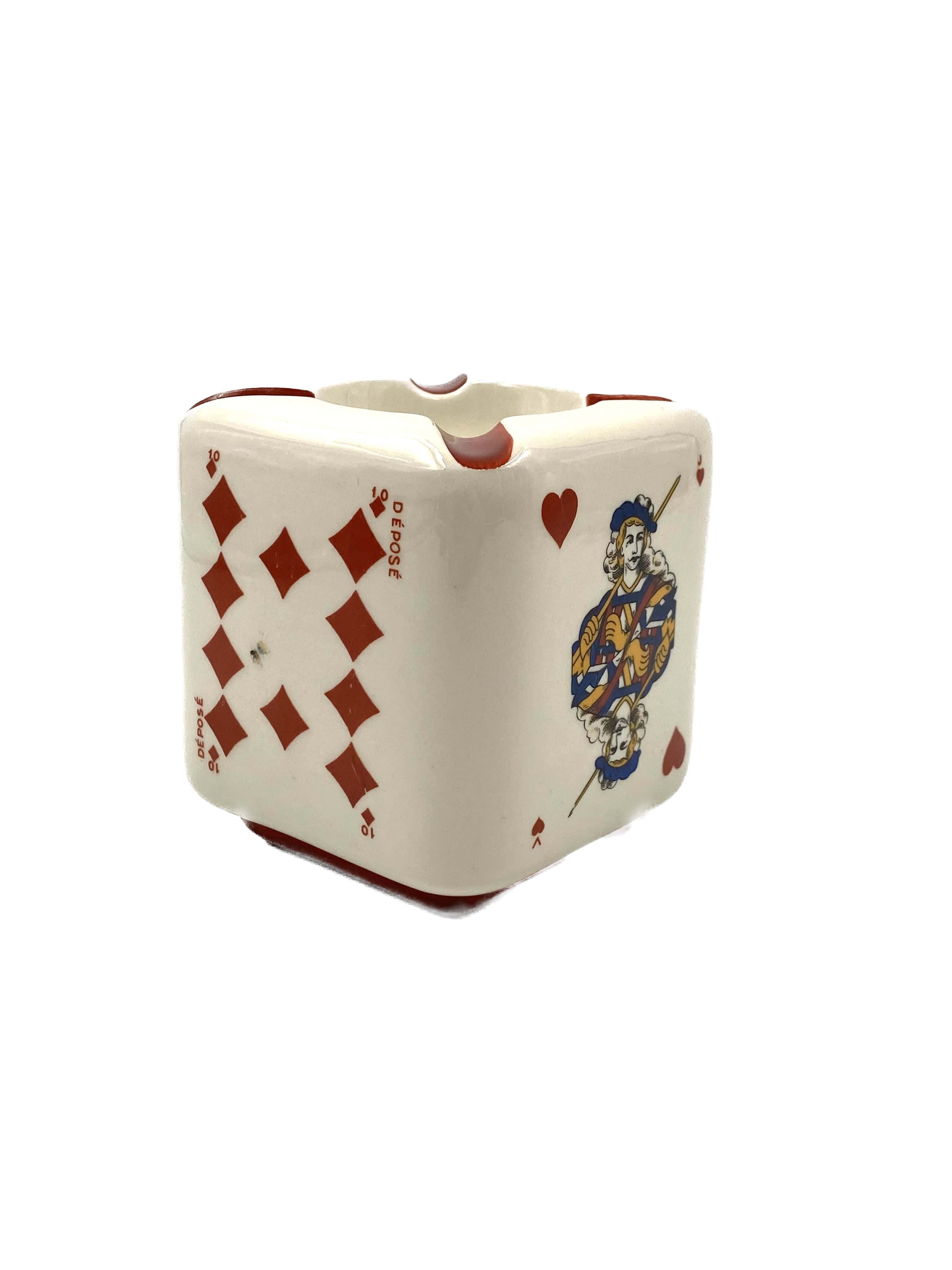 Brugerolle aigle rouge Napoleon cognac ceramic ashtray, france 1950s