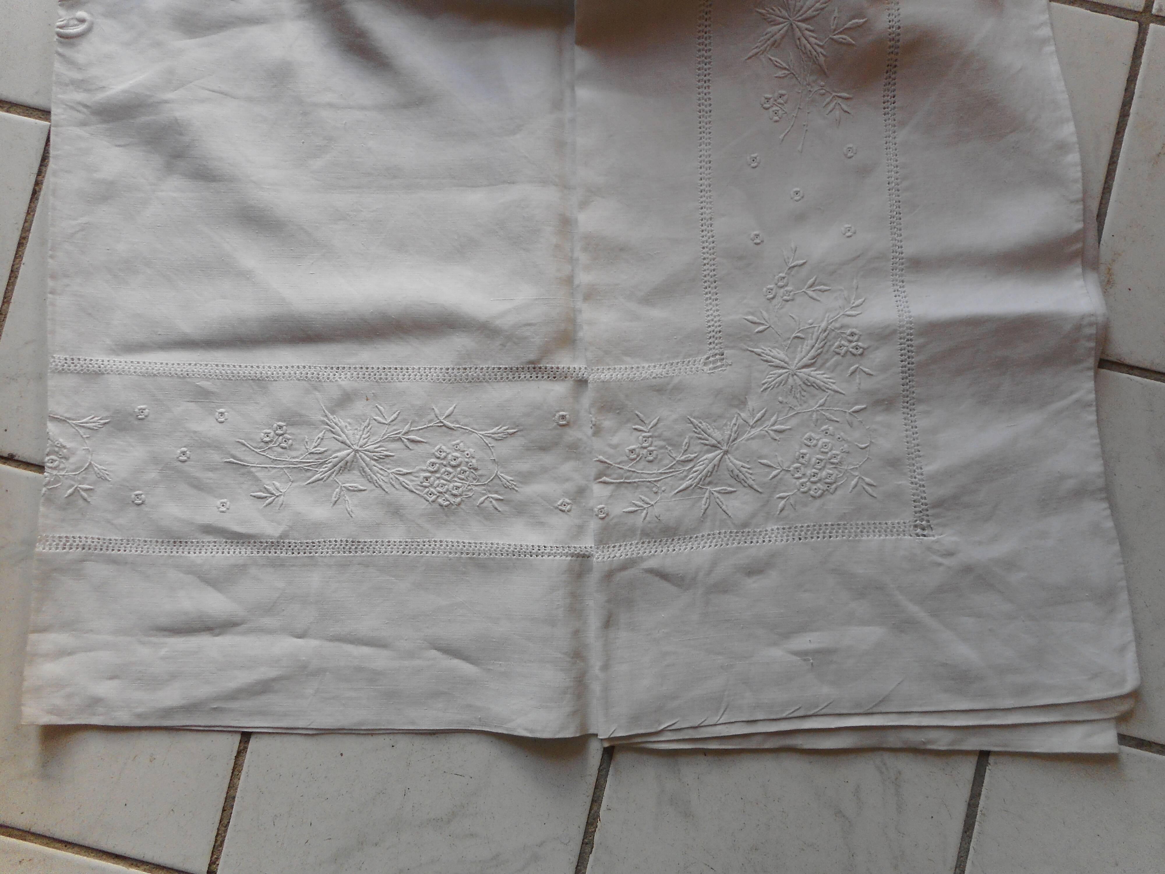 Embroidered linen sheet