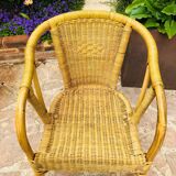 Rattan and wicker armchair