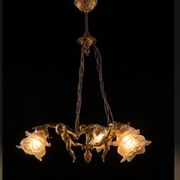 Lustre aux angelots en bronze années 70
