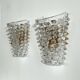 Murano Glass and Brass Wall Lights or Sconces in Barovier Style