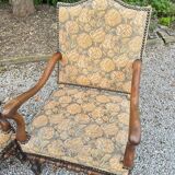 Pair of louis xiv period walnut armchairs, 17th century