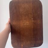 Vintage wooden and rattan tray with bamboo handle, bohemian style, wabi sabi, year