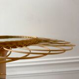 Rattan flower rattan mirror in the 60s