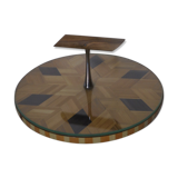 Plat de presentation marqueterie de paille