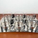 Ensemble de verres à thé et plateau allemands du milieu du siècle moderne de WMF, années 1960, lot de 7