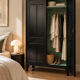Renovated black Art Deco Parisian wardrobe