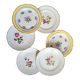 Old mismatched earthenware dessert plates