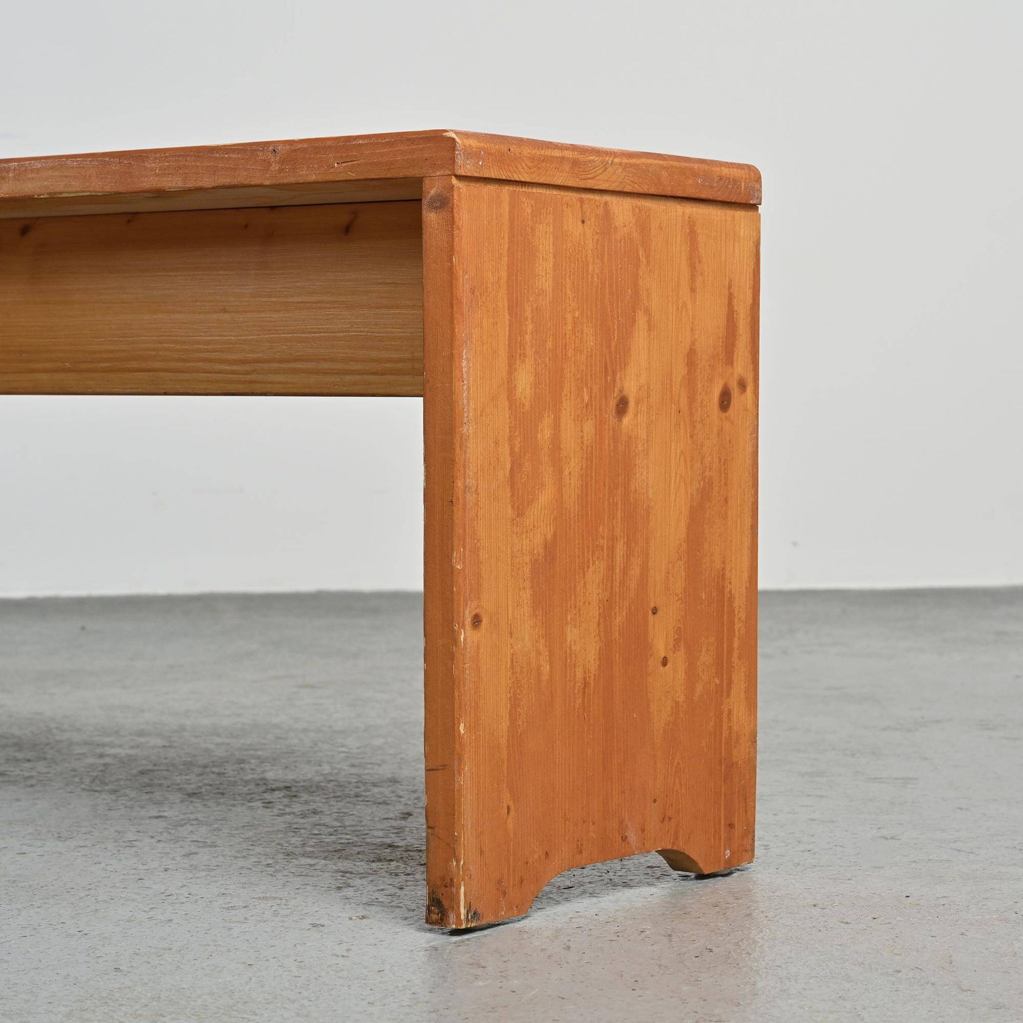 Mountain bench in solid pine, France, circa 1975