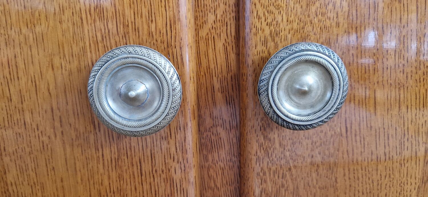 Low sideboard 2 doors art deco oak