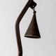 Vintage wrought iron candlestick from the 1960s, zigzag design with removable snuffer.