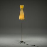 Vintage Floor Filigree Lamp with Fiberglass Shade, Germany, 1950s