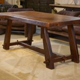 Brutalist table in elm by Aranjou 1950s