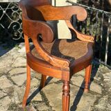 Elegant solid walnut office chair circa 1900.