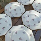 Lot de 6 assiettes plates en Porcelaine de Limoges
