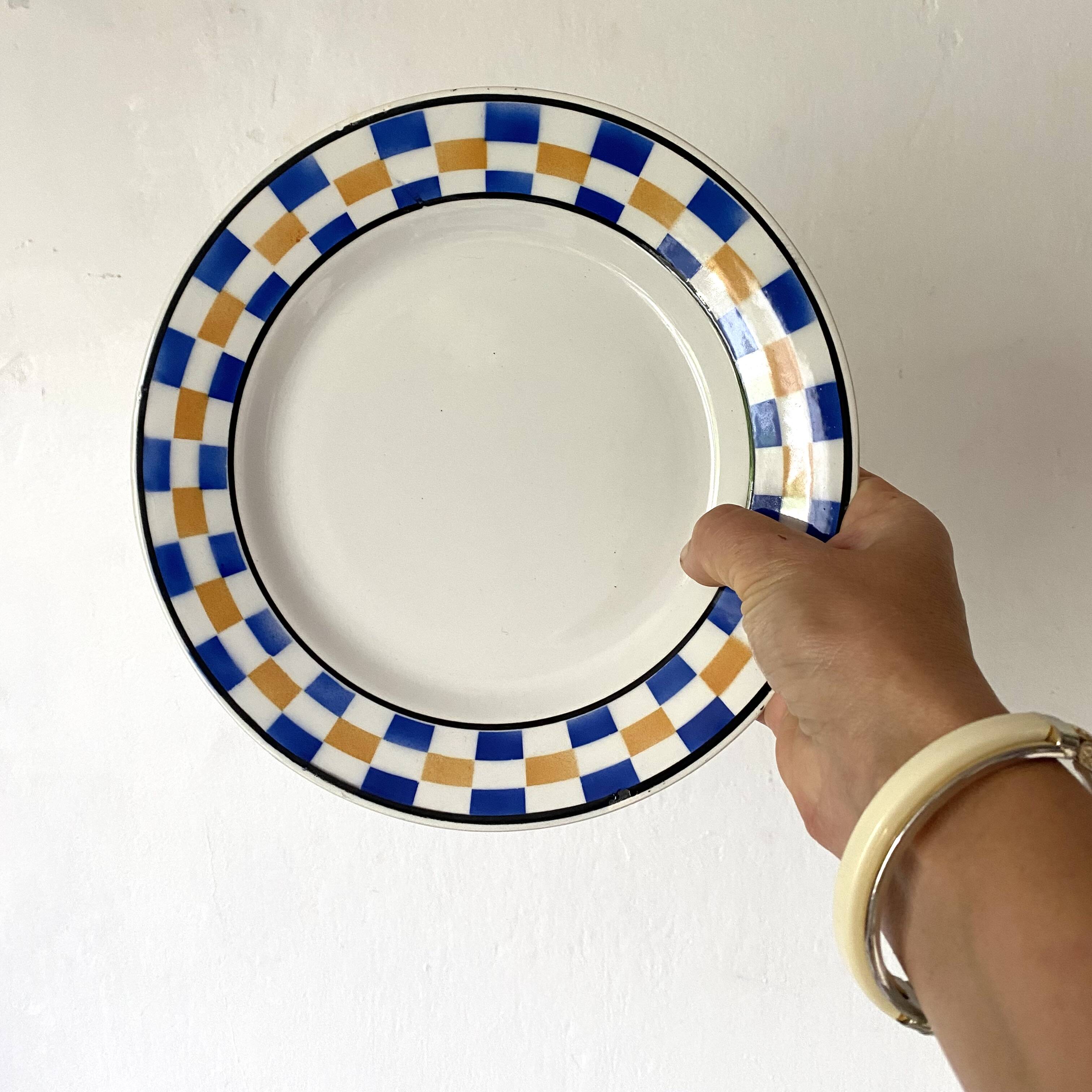 Moulin des Loups flat plates, Honfleur model tiles, 1950s
