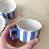 Set of 3 FOX TROTT coffee cups from Sarreguemines, 1930s, Art Deco service.