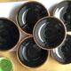 6 Black cups and colors Salins la Baule with saucers