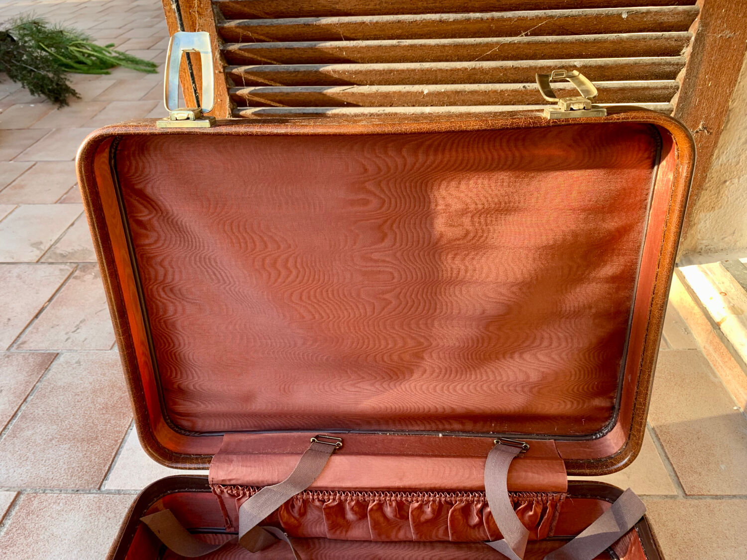 Antique leather suitcases