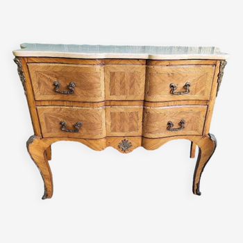 curved marquetry 2-drawer jump chest