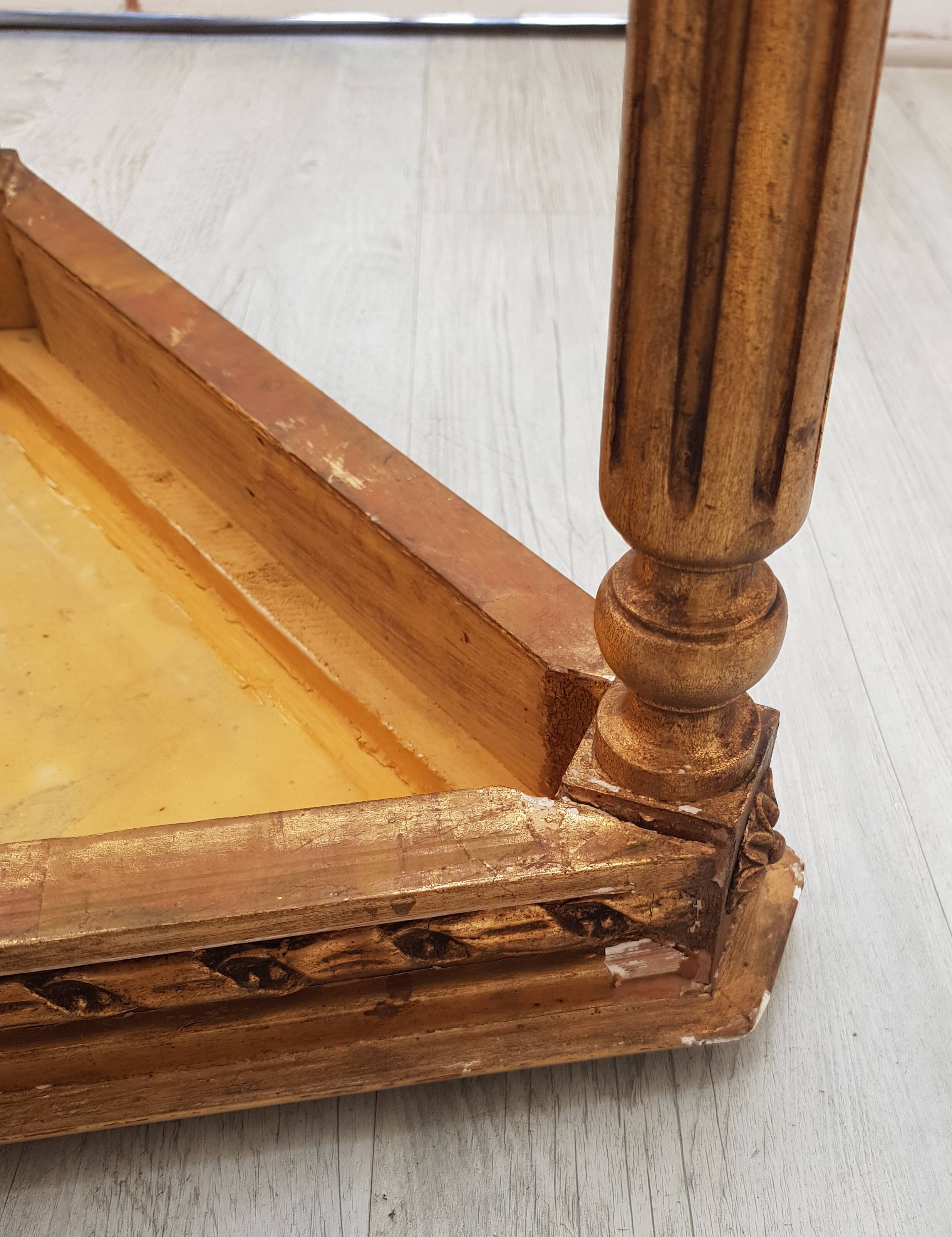 Napoleon 3 seater, gilded wood, marble cane