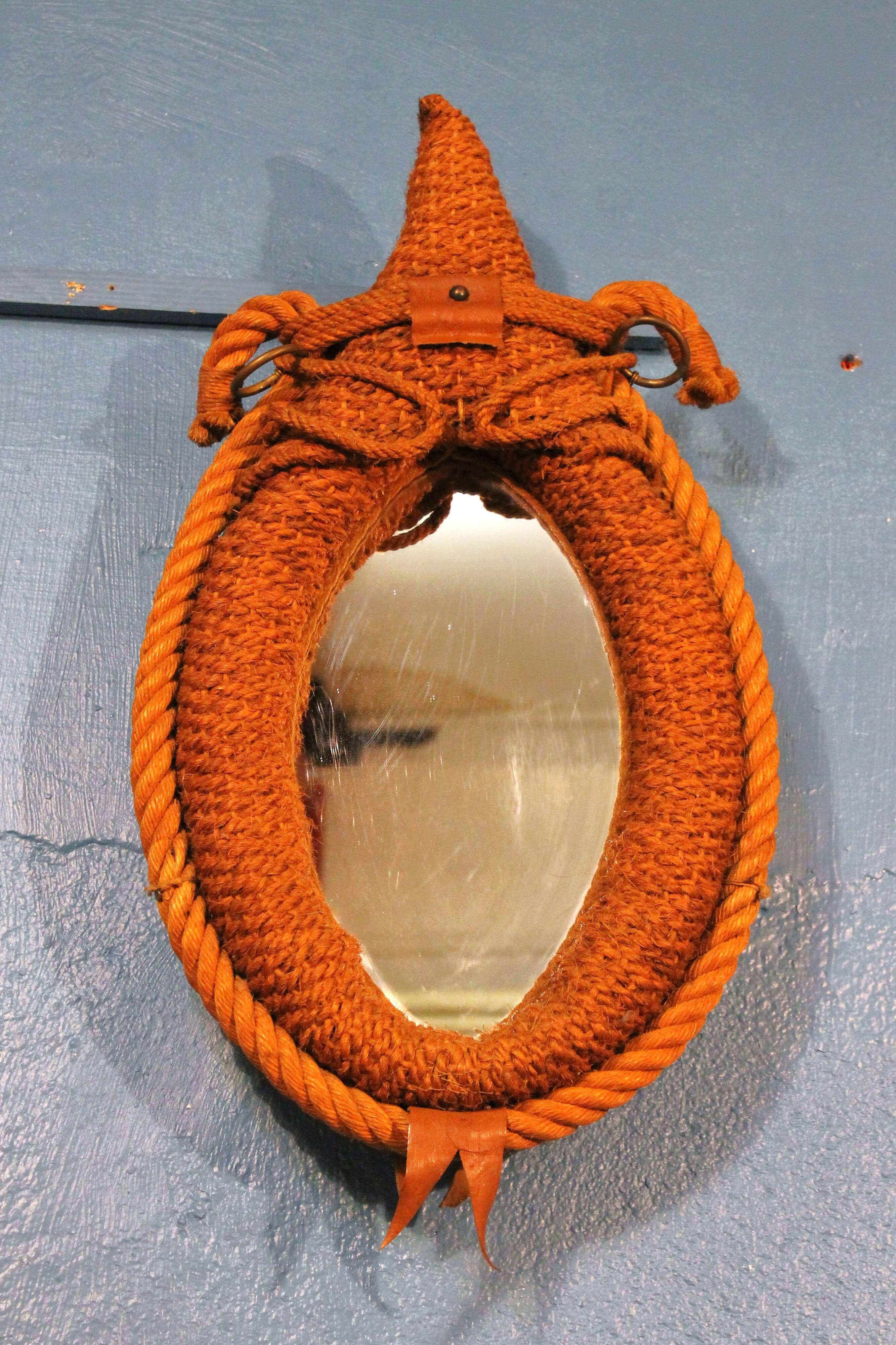 1950s rope wall mirror
