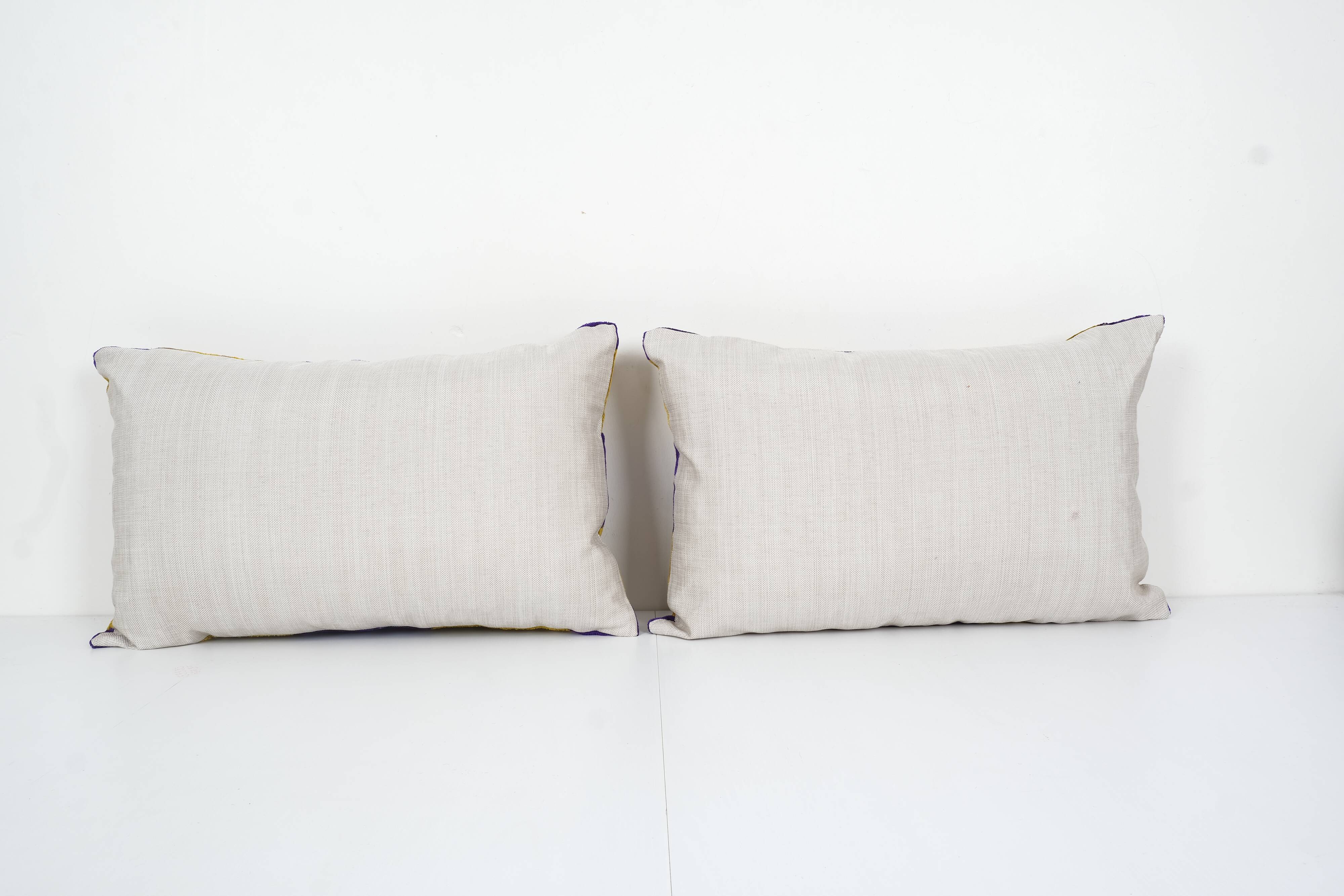 Silk ikat velvet lumbar pillow covers