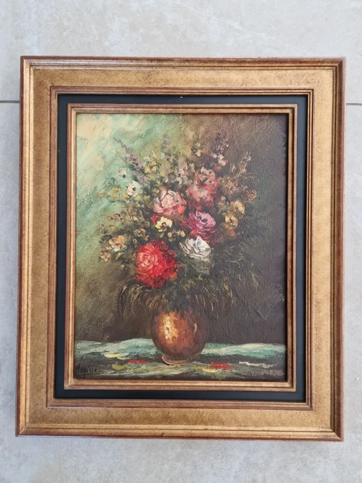 Robert Mogisse (1933) - Oil on canvas - Bouquet of flowers