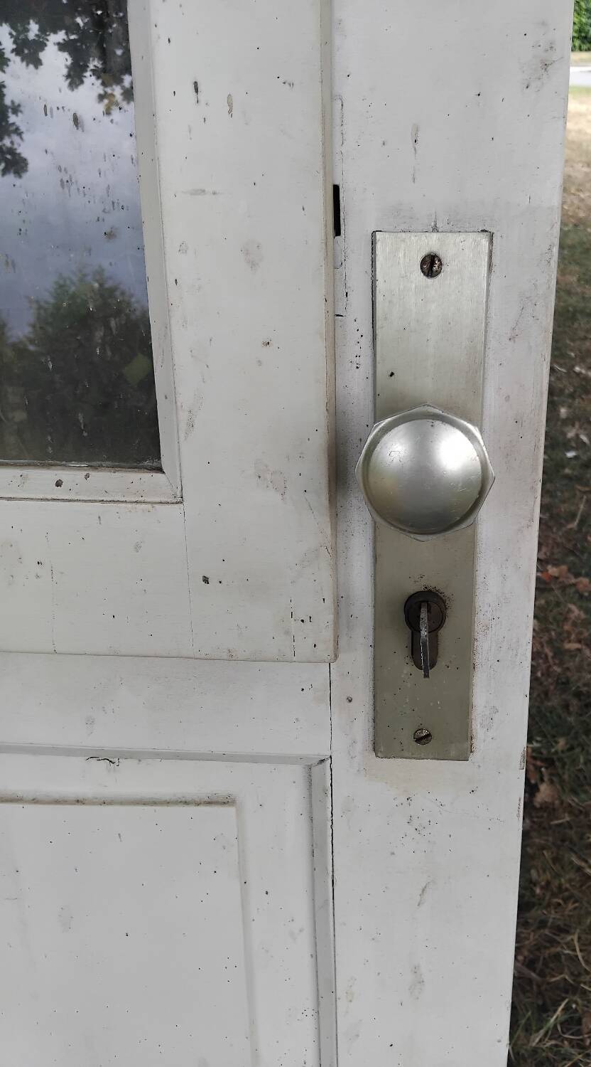 Old Vintage Wooden Glass Door