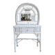 White rattan dressing table, shabby chic style, 1970s.