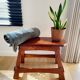 Vintage houten authentiquek zitbankje, 70 cm