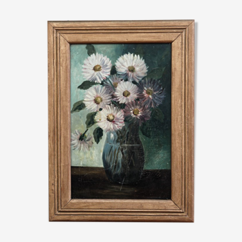 Oil on panel - Bouquet of flowers