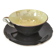 Large black, yellow iridescent and white Art Deco Saint-Amand cup.