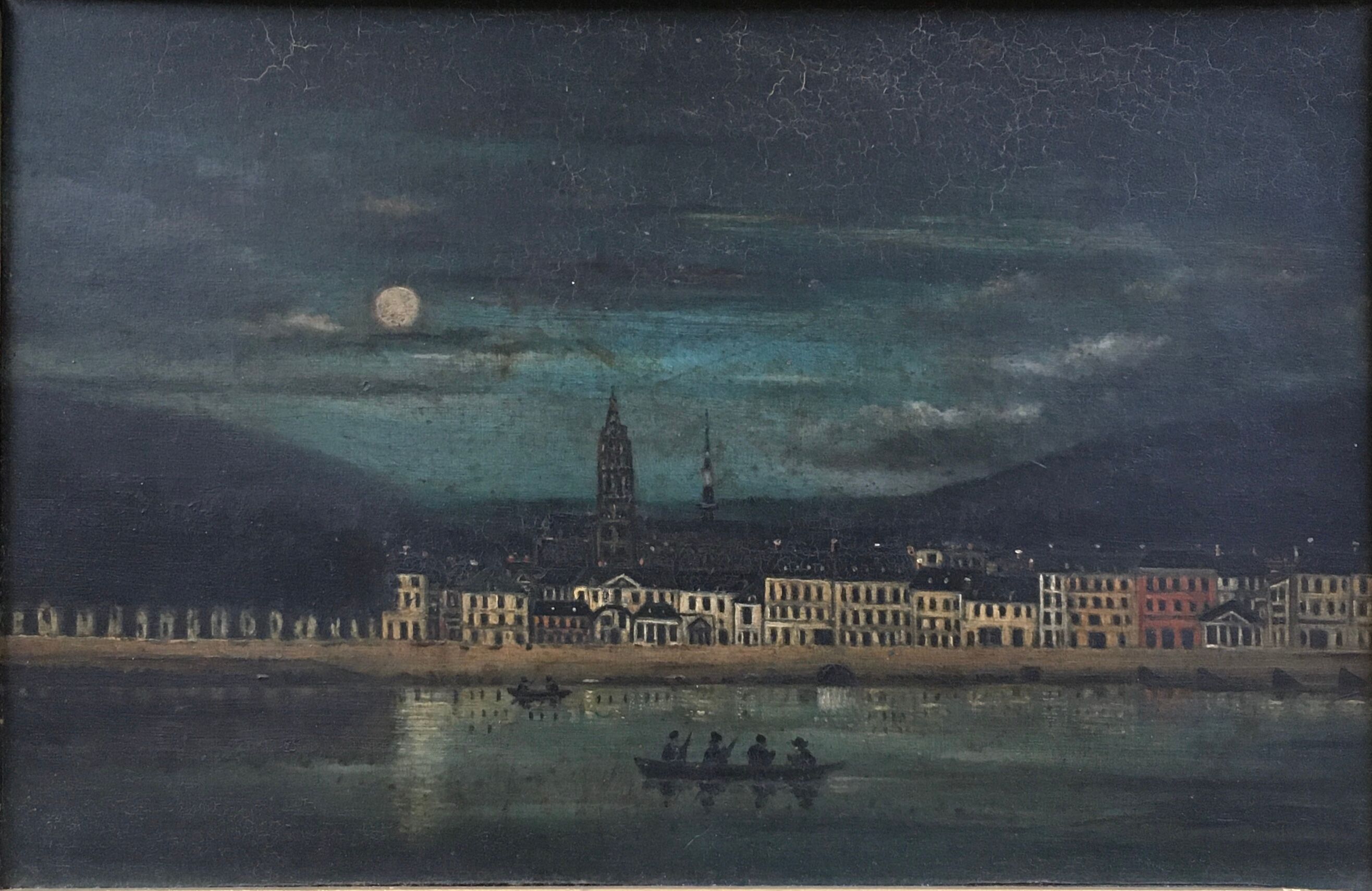 Ancient Moon painting on the lagoon