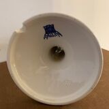 Pair of old candlesticks in blue and white earthenware Gien 1950