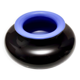 Iridescent Black and Azure Cased Glass Vase, Italy