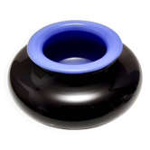 Vase en verre irisé noir et bleu azur, Italie