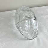 Coupe, vide-poches ovale en verre ciselé